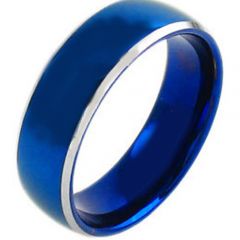 (Wholesale)Tungsten Carbide Dome Beveled Edges Ring-3810