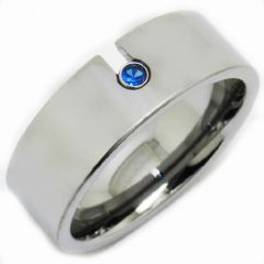(Wholesale)Tungsten Carbide Ring With Created Sapphire - TG3231