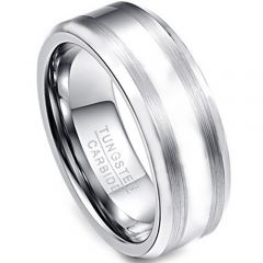 (Wholesale)Tungsten Carbide Double Line Ring - TG3402
