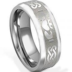 (Wholesale)Tungsten Carbide Mo Anam Cara Celtic Ring - TG3534