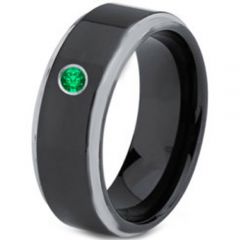 (Wholesale)Tungsten Carbide Ring With Created Emerald - TG3614
