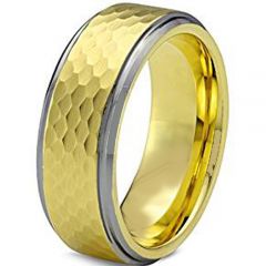 (Wholesale)Tungsten Carbide Hammered Ring - TG1955AA