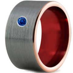 (Wholesale)Tungsten Carbide Ring With Created Sapphire - TG4246