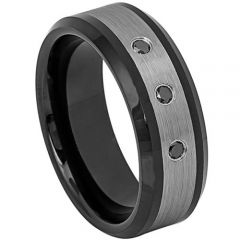 (Wholesale)Tungsten Carbide Three-stone Ring - TG4257
