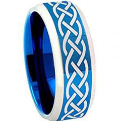 (Wholesale)Tungsten Carbide Celtic Beveled Edges Ring - TG4258AA