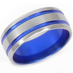 (Wholesale)Tungsten Carbide Double Groove Ring - TG4270
