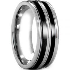(Wholesale)Tungsten Carbide Triple Groove Ring - TG4299