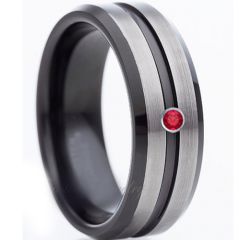 (Wholesale)Tungsten Carbide Ring With Created Ruby-TG4301