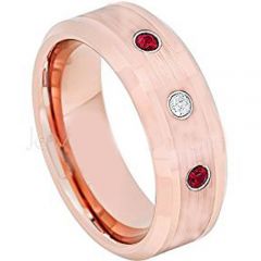(Wholesale)Tungsten Carbide Ring With Created Ruby-TG4315