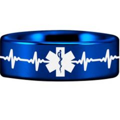 (Wholesale)Tungsten Carbide HeartBeat Medic Alert Ring - TG4551