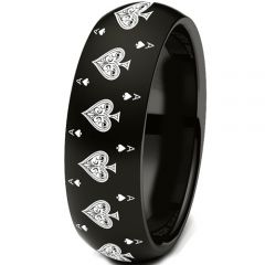 (Wholesale)Black Tungsten Carbide Ring - TG4583