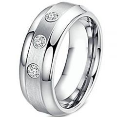 (Wholesale)Tungsten Carbide Three Stones Ring-TG4632