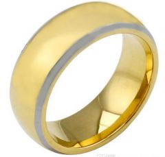 (Wholesale)Tungsten Carbide Dome Beveled Edges Ring - TG4678