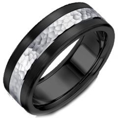 (Wholesale)Tungsten Carbide Hammered Ring - TG4696