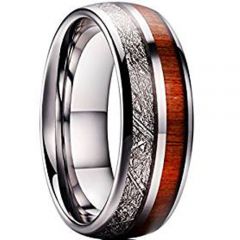 (Wholesale)Tungsten Carbide Imitate Meteorite Wood Ring-4739