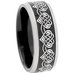 (Wholesale)Tungsten Carbide Heart Beveled Edges Ring - 4751