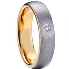 (Wholesale)Tungsten Carbide Ring With Cubic Zirconia - TG1368AA