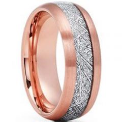 (Wholesale)Rose Tungsten Carbide Imitate Meteorite Ring - TG3465