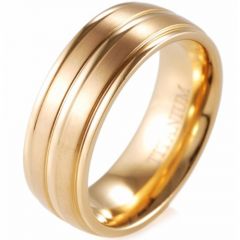 (Wholesale)Tungsten Carbide Center Groove Ring - 1712