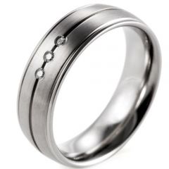 (Wholesale)Tungsten Carbide Ring With Cubic Zirconia - 3189