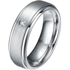 (Wholesale)Tungsten Carbide Ring With Cubic Zirconia - TG1205