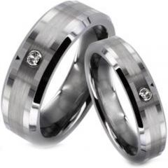 (Wholesale)Tungsten Carbide Ring With Cubic Zirconia - TG1234