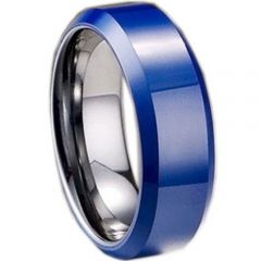 (Wholesale)Tungsten Carbide Beveled Edges Ring - TG1631