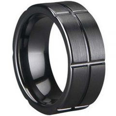 (Wholesale)Black Tungsten Carbide Ring - TG1636