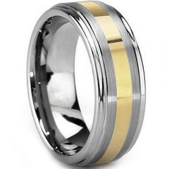 (Wholesale)Tungsten Carbide Double Groove Ring - TG1815