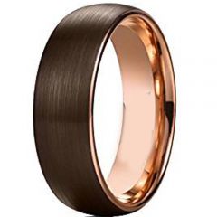 (Wholesale)Tungsten Carbide Espresso Rose Ring-1860AA