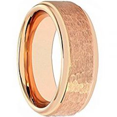 (Wholesale)Tungsten Carbide Hammered Ring - TG1877AA