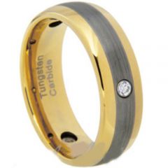 (Wholesale)Tungsten Carbide Ring With Cubic Zirconia - TG1919