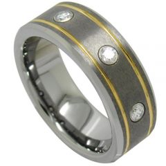 (Wholesale)Tungsten Carbide Three-stone Ring - TG1947