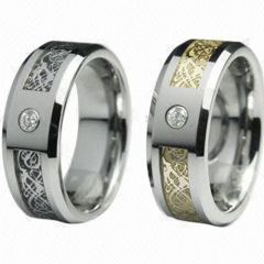 (Wholesale)Tungsten Carbide Dragon Ring With CZ - TG2095A