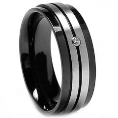 (Wholesale)Tungsten Carbide Ring With Cubic Zirconia - TG2163