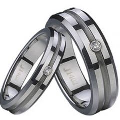 (Wholesale)Tungsten Carbide Ring With Cubic Zirconia - TG2276