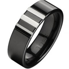 (Wholesale)Tungsten Carbide Ring With White Ceramic - TG2340