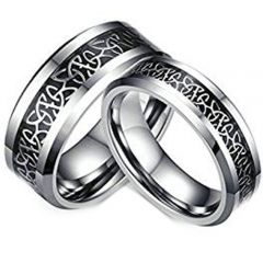 (Wholesale)Tungsten Carbide Trinity Knots Inlays Ring - TG236