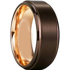 (Wholesale)Tungsten Carbide Espresso Rose Ring-2430AA