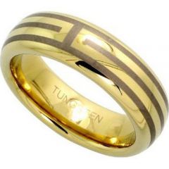 (Wholesale)Tungsten Carbide Dome Ring With Lines - TG2549