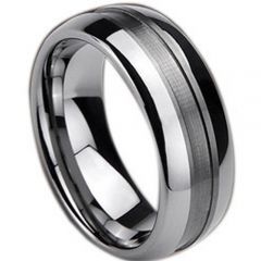 (Wholesale)Tungsten Carbide Center Groove Ring - TG265