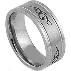 (Wholesale)Tungsten Carbide Celtic Double Groove Ring - TG2873