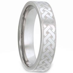 (Wholesale)Tungsten Carbide Celtic Pipe Cut Ring - TG2977