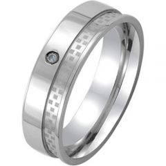 (Wholesale)Tungsten Carbide Ring With Cubic Zirconia - TG2984