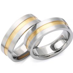 (Wholesale)Tungsten Carbide Center Groove Ring - TG3023