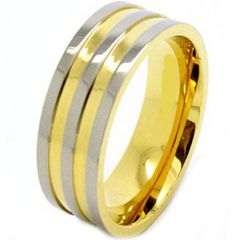 (Wholesale)Tungsten Carbide Double Groove Ring - TG3082