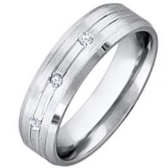 (Wholesale)Tungsten Carbide Three-stone Ring-TG3161