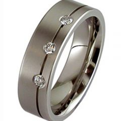 (Wholesale)Tungsten Carbide Three-stone Ring - TG3173