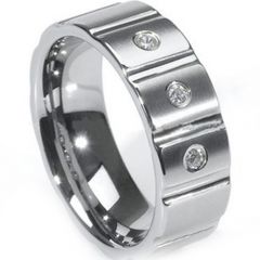 (Wholesale)Tungsten Carbide Three-stone Ring - TG3175
