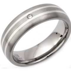 (Wholesale)Tungsten Carbide Ring With Cubic Zirconia - TG3188